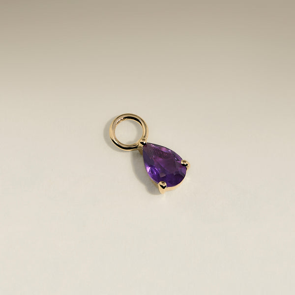 Amethyst February Earring Charm in Solid Gold-Astrid & Miyu