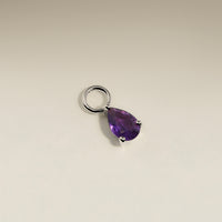 Amethyst February Earring Charm in Solid White Gold-Astrid & Miyu