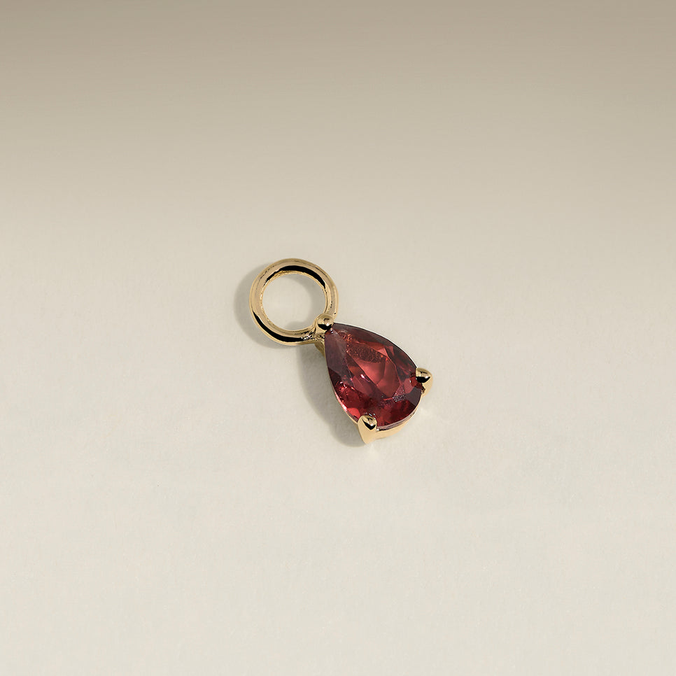 Garnet January Earring Charm in Solid Gold-Astrid & Miyu