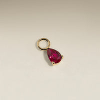 Ruby July Earring Charm in Solid Gold-Astrid & Miyu