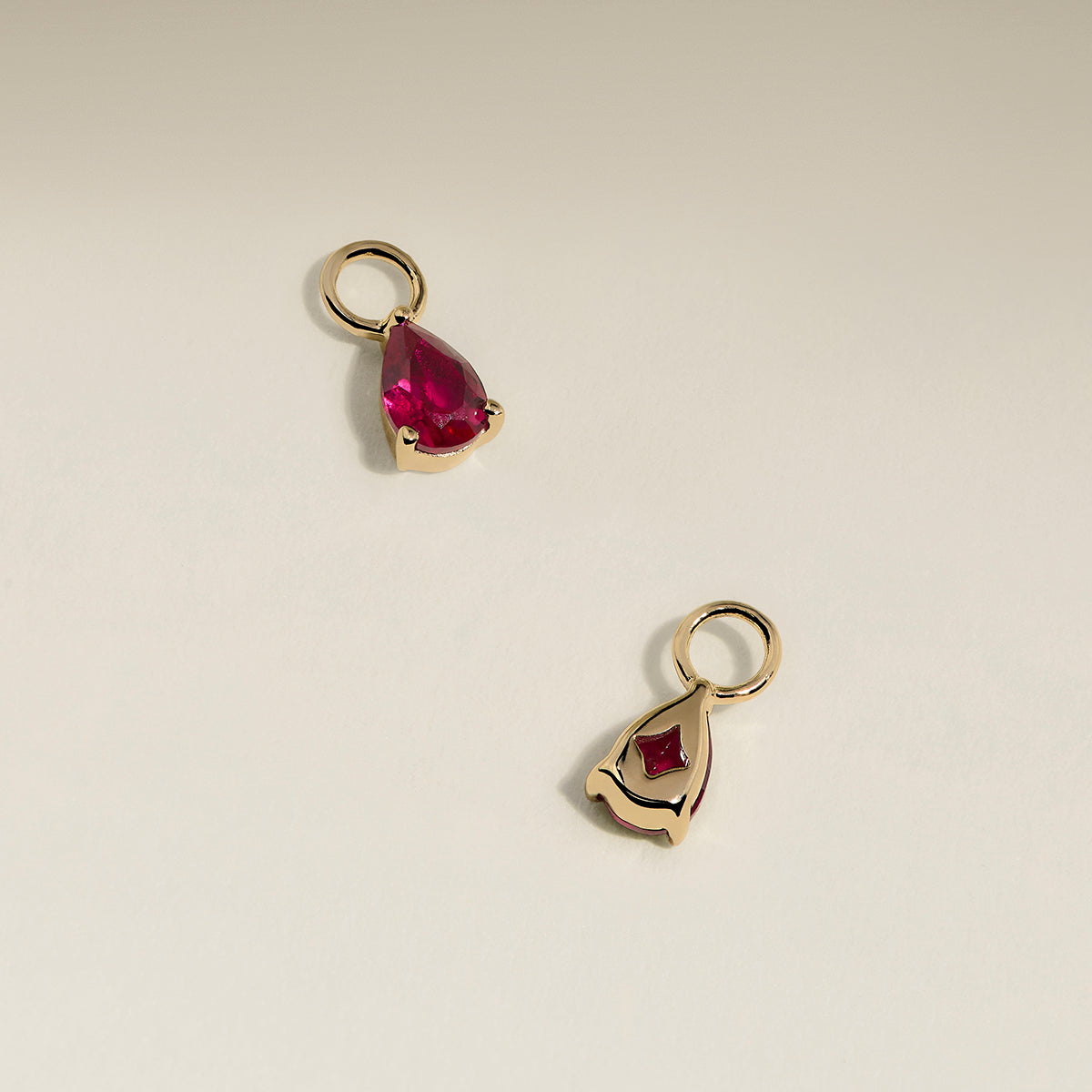 Ruby July Earring Charm in Solid Gold-Astrid & Miyu