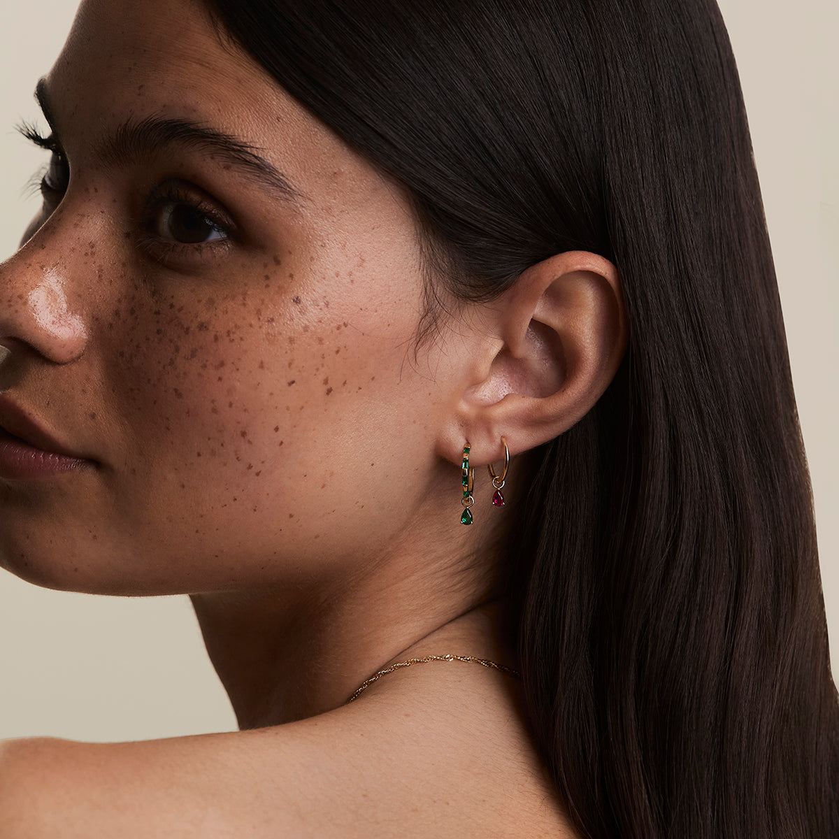Ruby July Earring Charm in Solid Gold-Astrid & Miyu