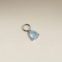 Aquamarine March Earring Charm in Solid White Gold-Astrid & Miyu