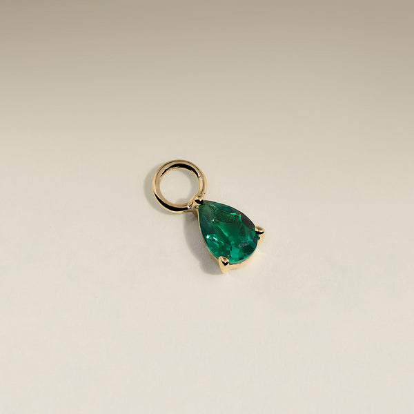 Emerald May Earring Charm in Solid Gold-Astrid & Miyu