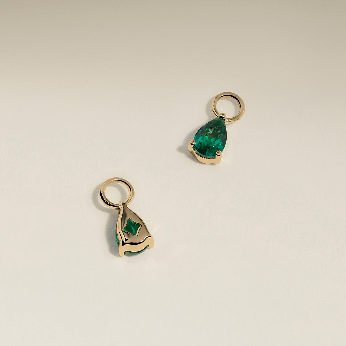 Emerald May Earring Charm in Solid Gold-Astrid & Miyu