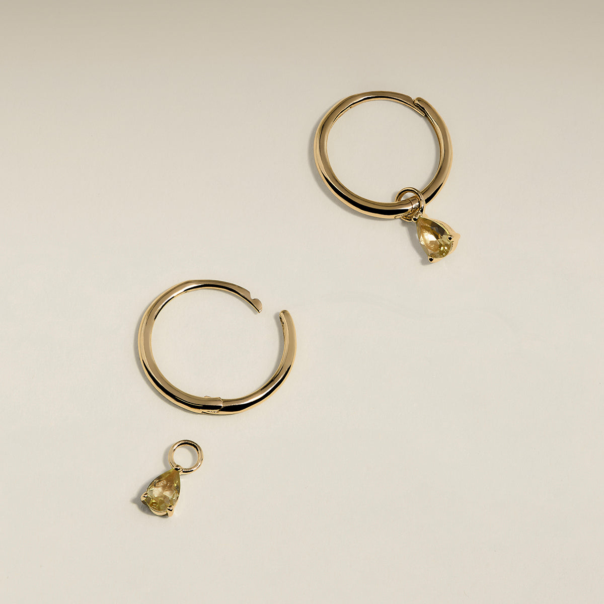 Citrine November Earring Charm in Solid Gold-Astrid & Miyu