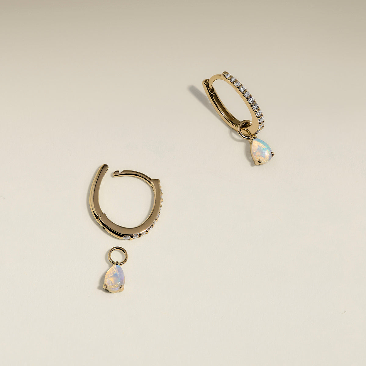 Opal October Earring Charm in Solid Gold-Astrid & Miyu