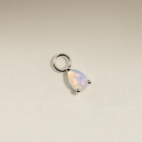 Opal October Earring Charm in Solid White Gold-Astrid & Miyu