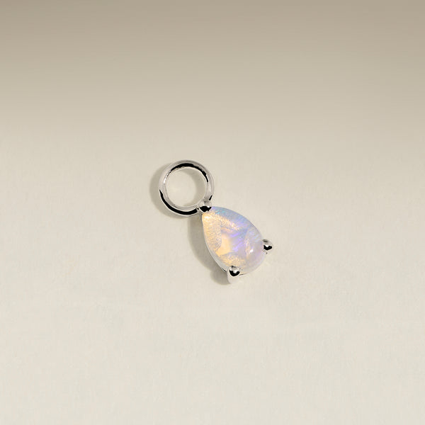 Opal October Earring Charm in Solid White Gold-Astrid & Miyu