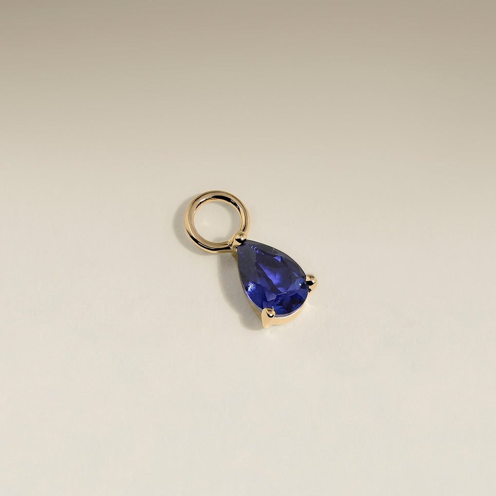 Sapphire September Earring Charm in Solid Gold-Astrid & Miyu