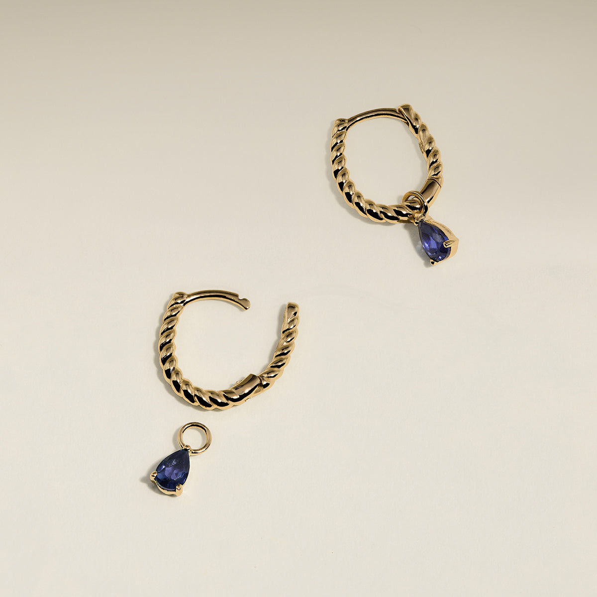 Sapphire September Earring Charm in Solid Gold-Astrid & Miyu