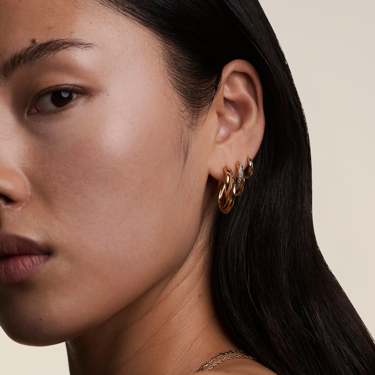 Cosmic Twist Large Hoops in Gold-Astrid & Miyu