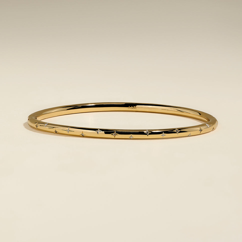 Cosmic Dome Bangle in Gold-Astrid & Miyu