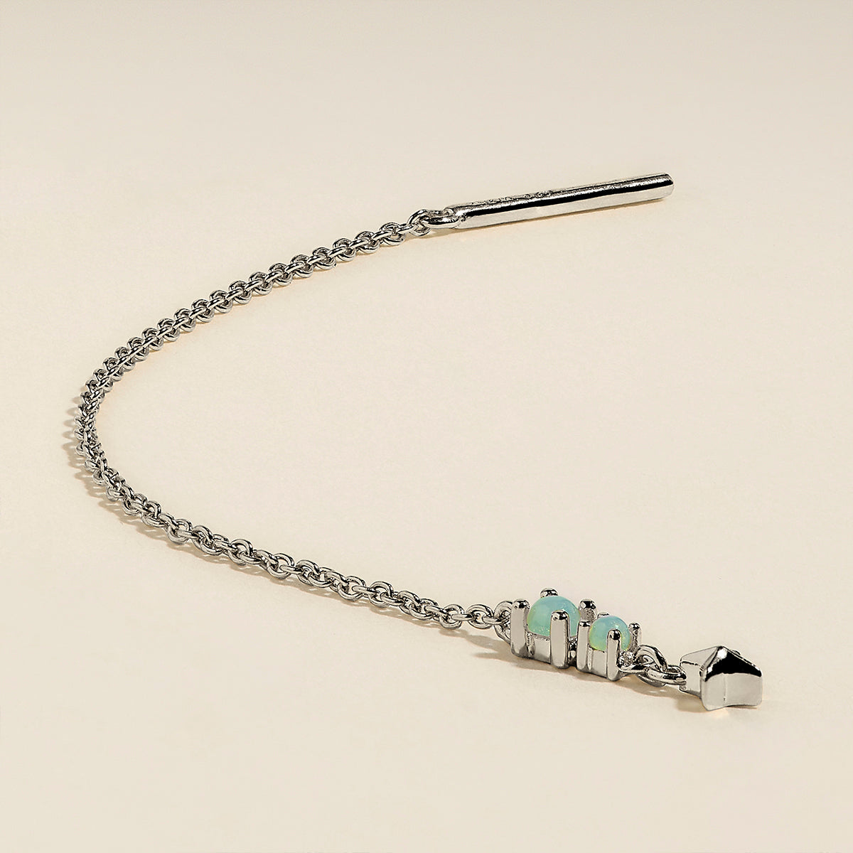 Cosmic Opal Thread Earrings in Silver-Astrid & Miyu