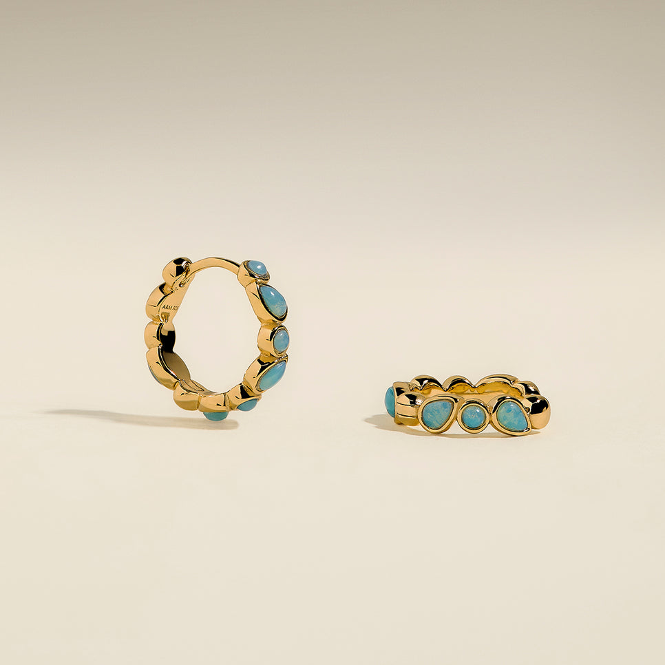 Opal Bezel Hoops in Gold-Astrid & Miyu