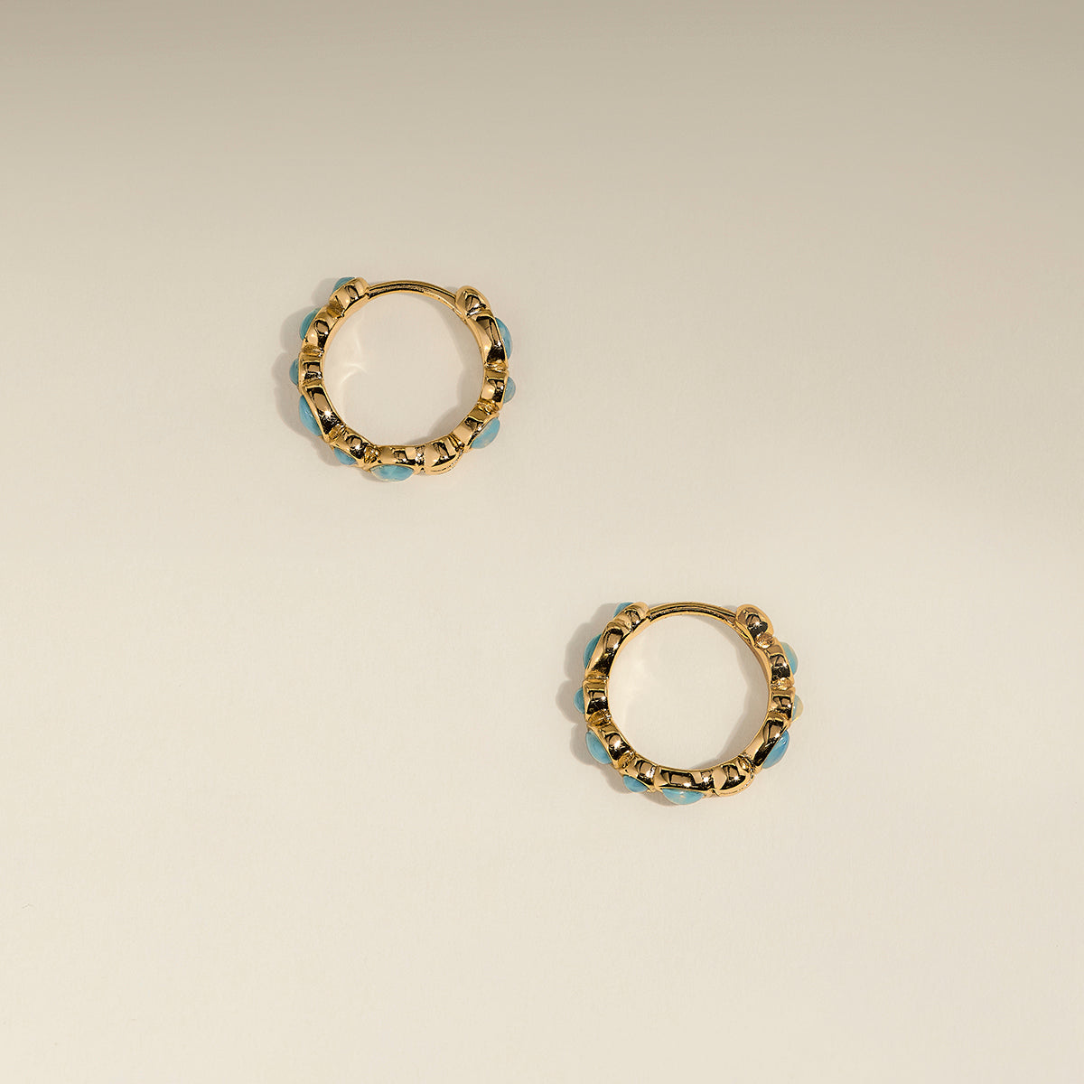 Opal Bezel Hoops in Gold-Astrid & Miyu