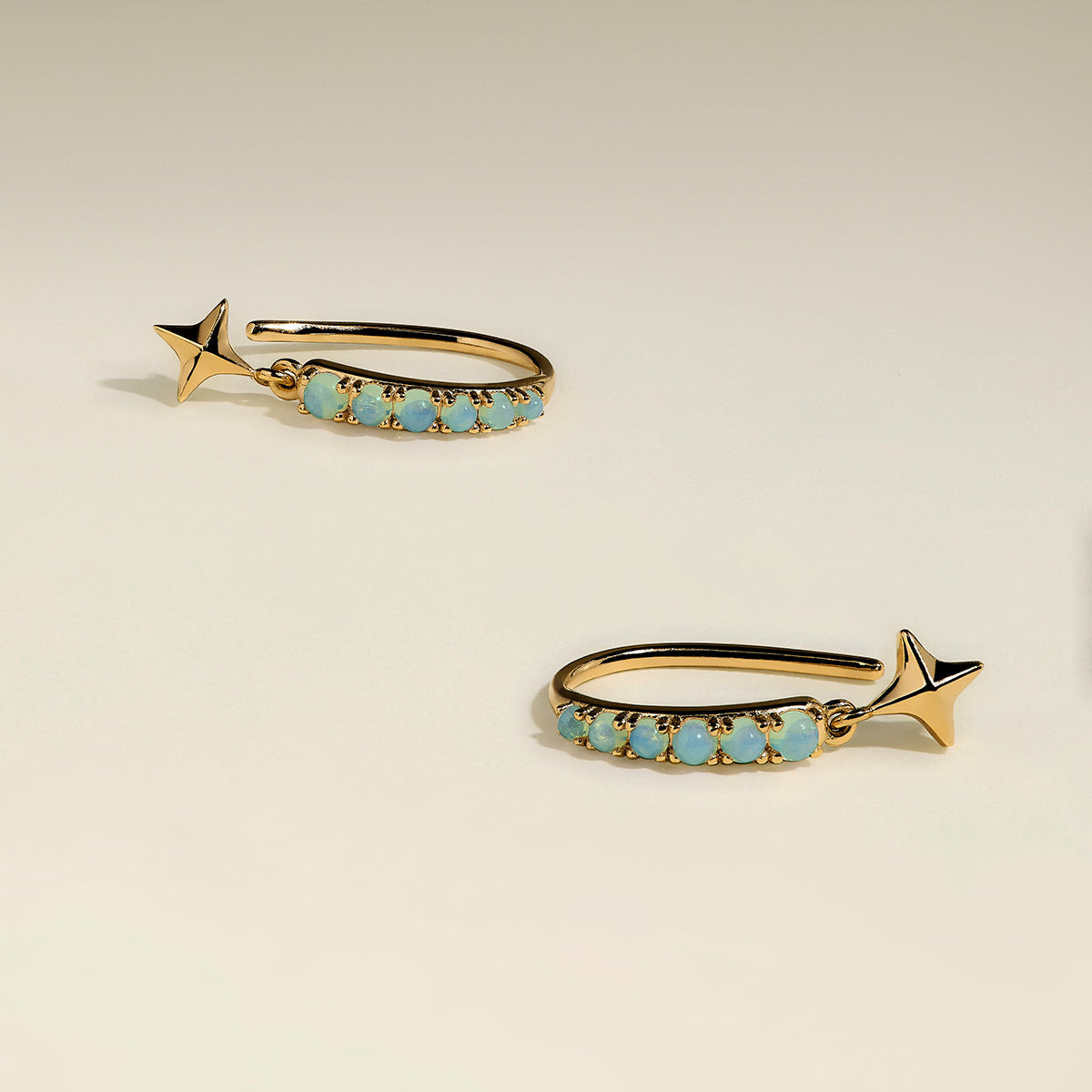 Cosmic Opal Hook Earrings in Gold-Astrid & Miyu