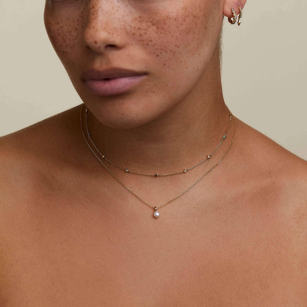 Cosmic Opal Charm Necklace in Gold-Astrid & Miyu