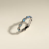 Opal Bezel Band Ring in Silver-Astrid & Miyu