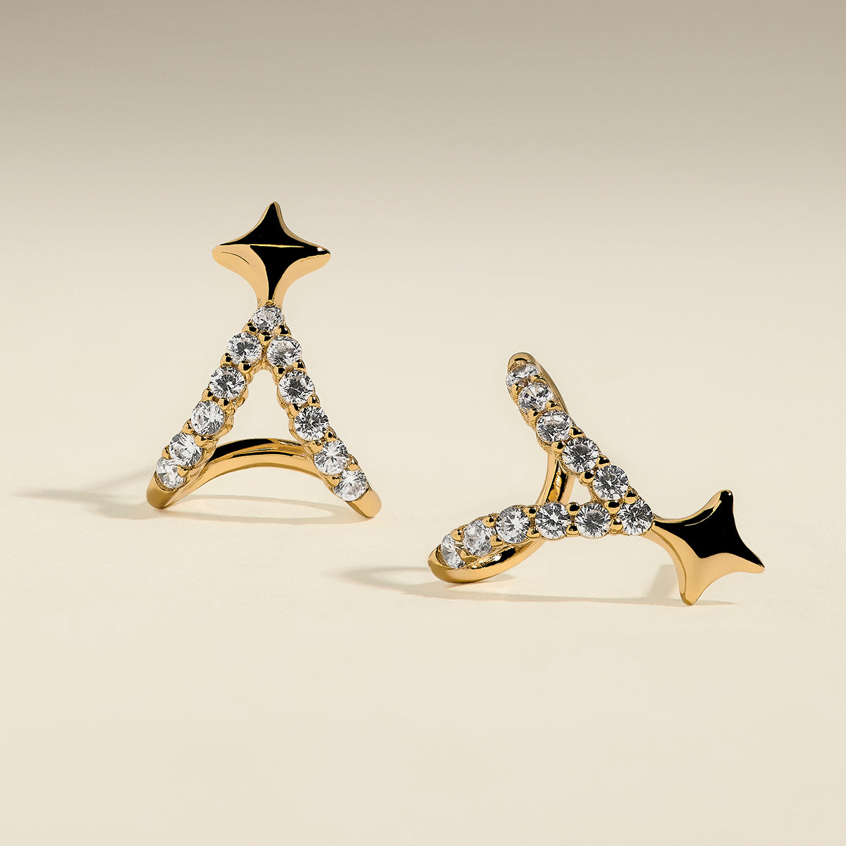 Cosmic Star Illusion Studs in Gold-Astrid & Miyu