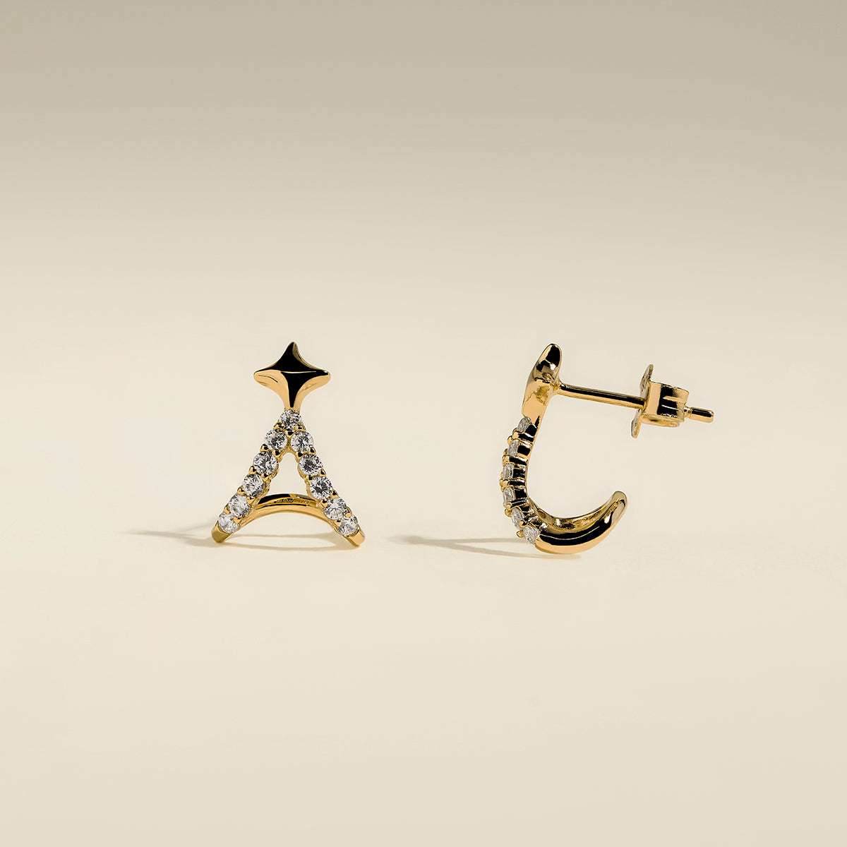 Cosmic Star Illusion Studs in Gold-Astrid & Miyu