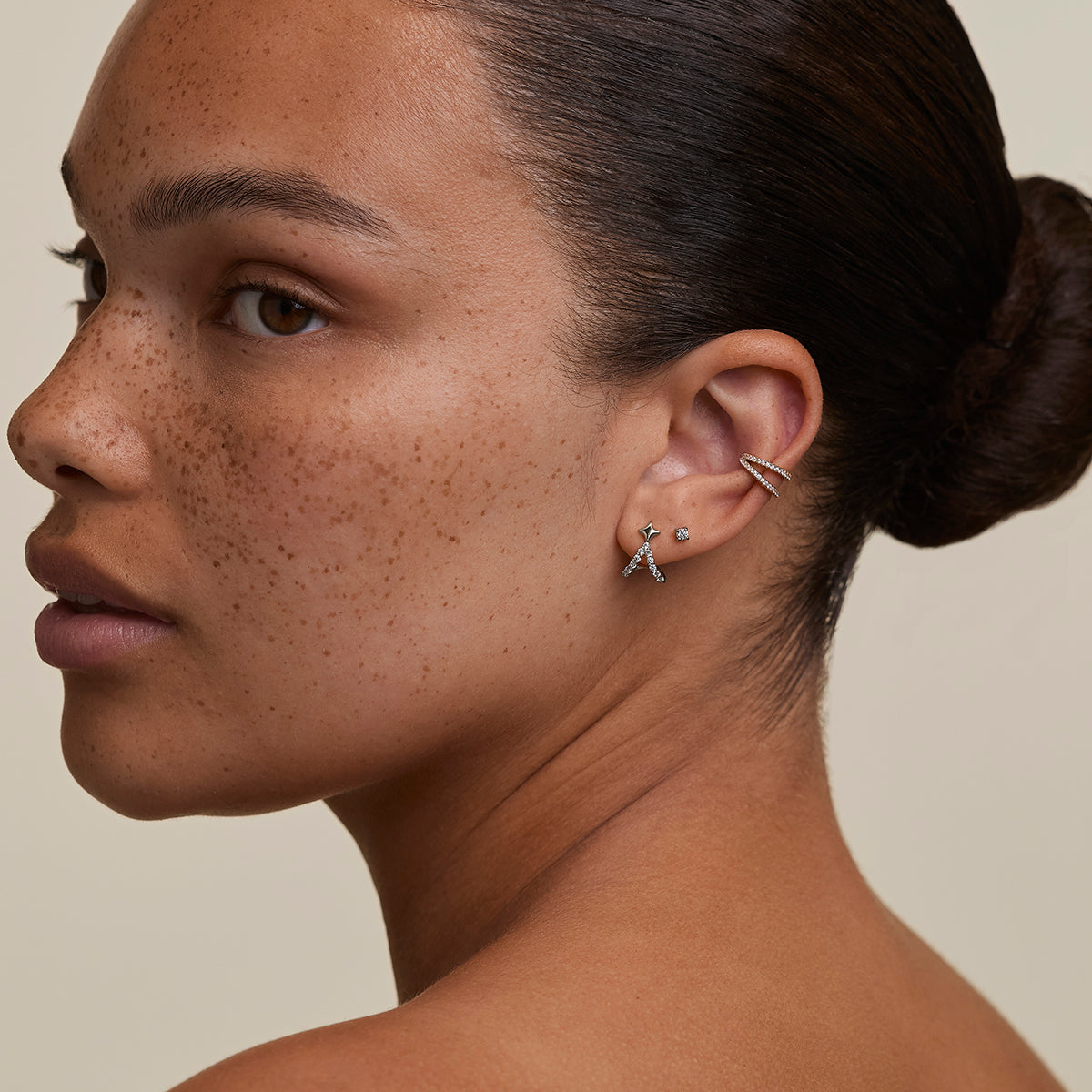 Cosmic Star Illusion Studs in Silver-Astrid & Miyu