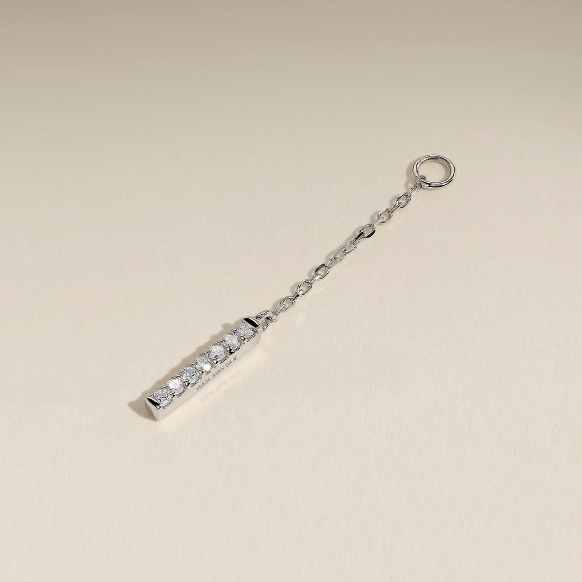 Diamond Pavé Ear Chain in Solid White Gold-Astrid & Miyu
