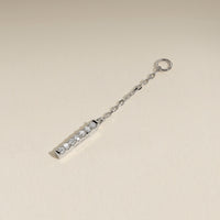 Diamond Pavé Ear Chain in Solid White Gold-Astrid & Miyu