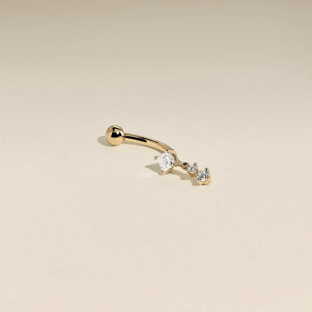 Diamond Charm Rook Bar in Solid Gold-Astrid & Miyu