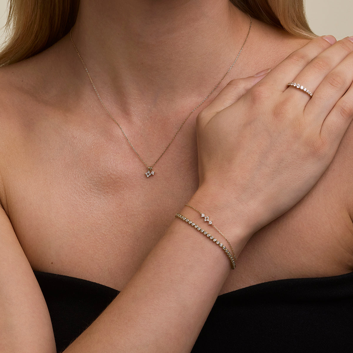 Cosmic Diamond Bracelet in Solid Gold-Astrid & Miyu