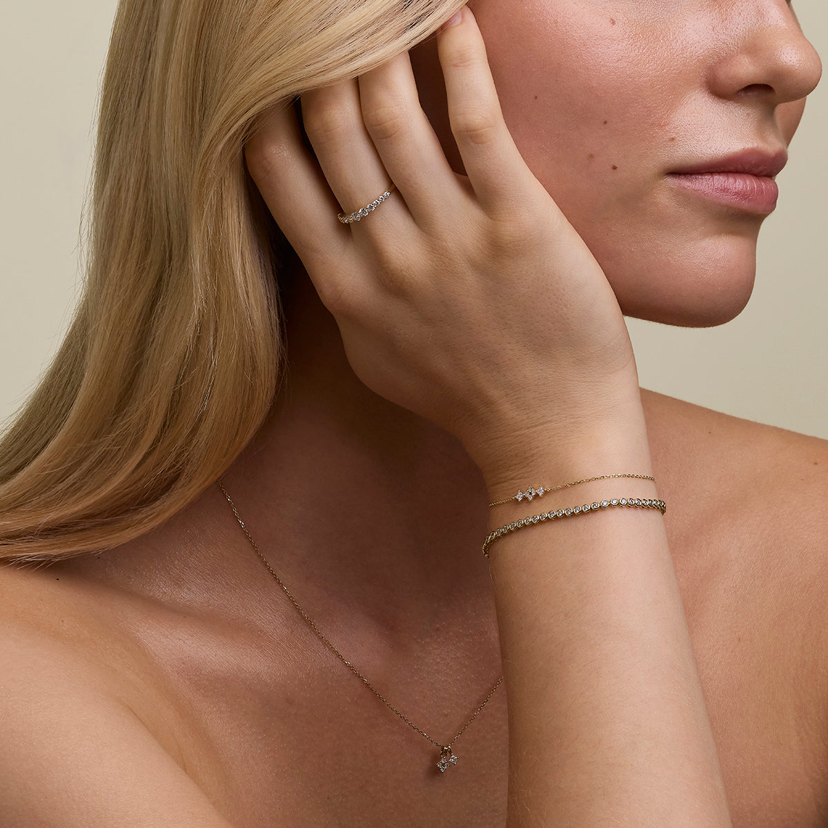 Cosmic Diamond Bracelet in Solid Gold-Astrid & Miyu