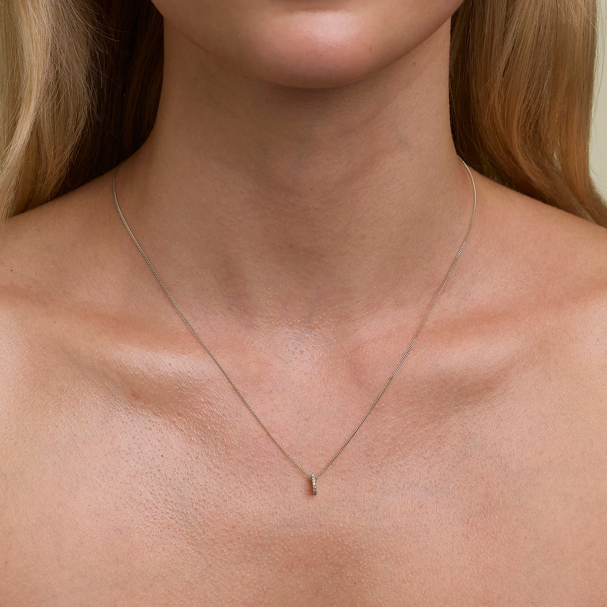 Diamond Pavé Connector in Solid White Gold-Astrid & Miyu