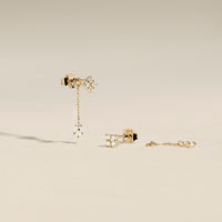 Cosmic Diamond Chain Studs in Solid Gold-Astrid & Miyu