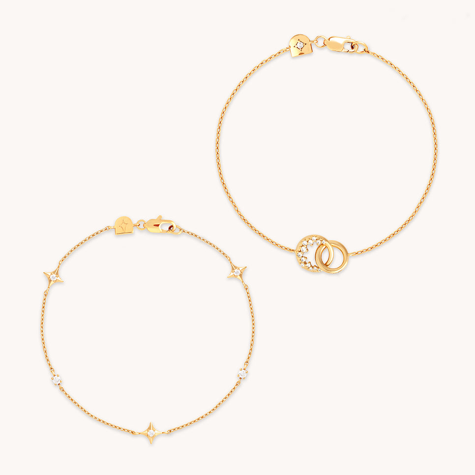 Celestial Bracelet Stacking Set in Gold-Astrid & Miyu