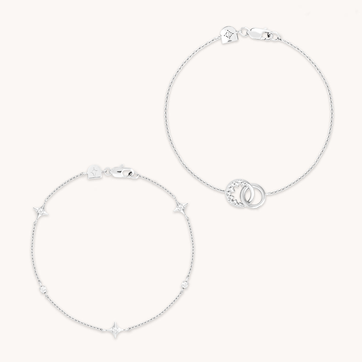 Celestial Bracelet Stacking Set in Silver-Astrid & Miyu