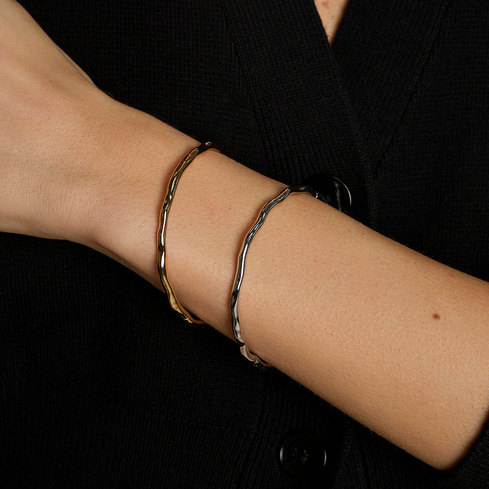 Molten Bangle Stacking Set in Mixed Metal-Astrid & Miyu