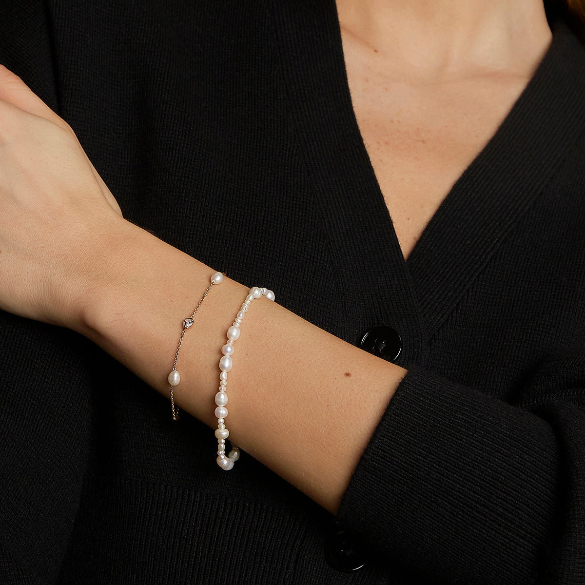 Pearl Bracelet Stacking Set in Gold-Astrid & Miyu