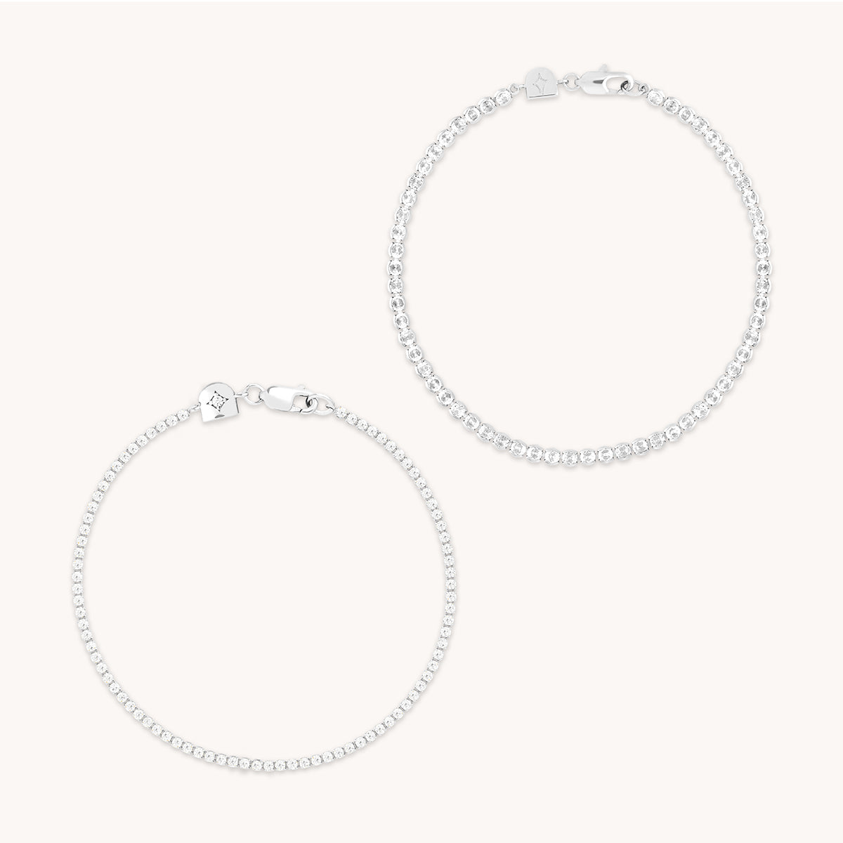 Tennis Bracelet Stacking Set in Silver-Astrid & Miyu