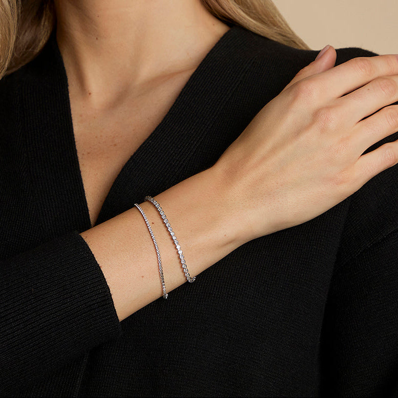 Tennis Bracelet Stacking Set in Silver-Astrid & Miyu
