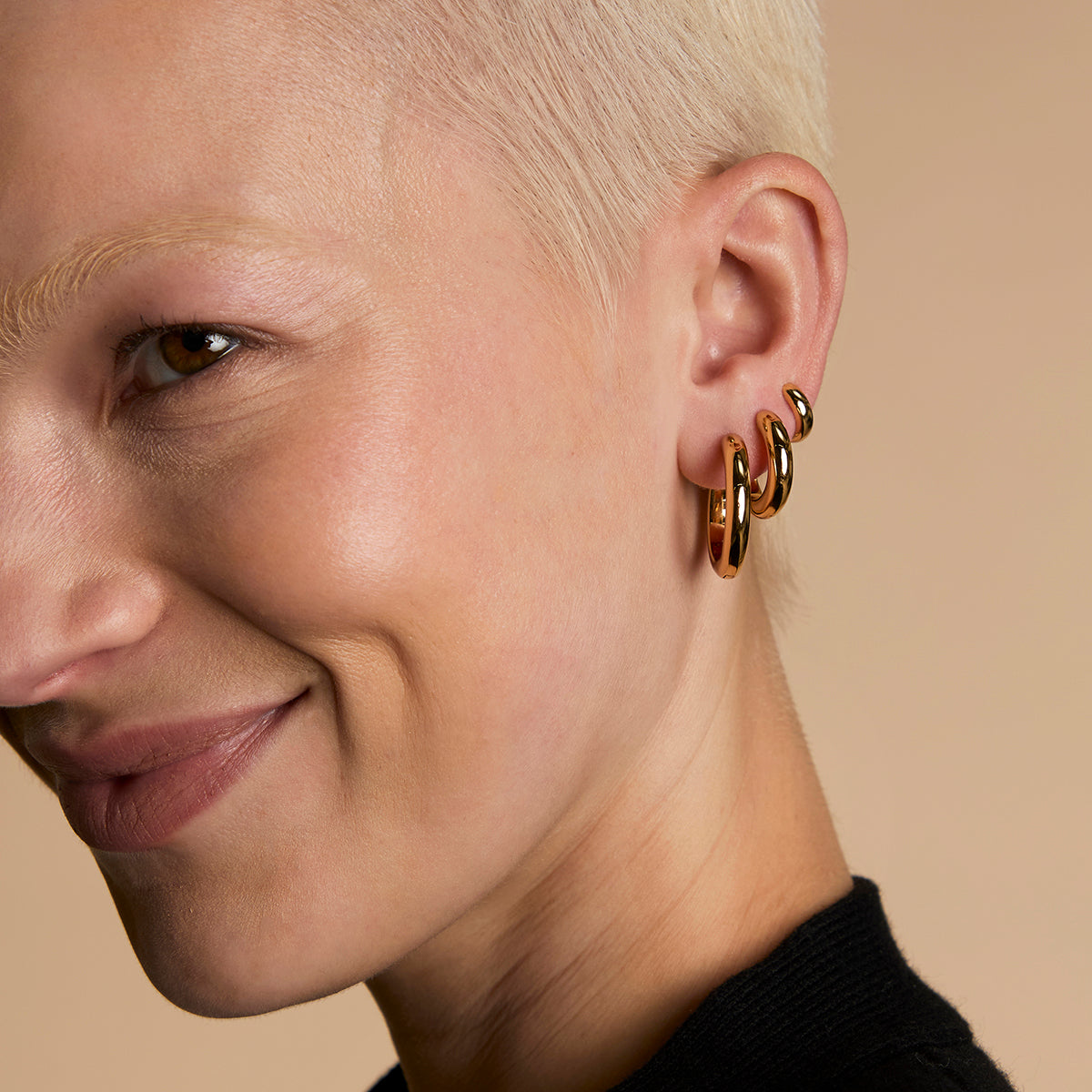 Bold Hoops Stacking Set in Gold-Astrid & Miyu