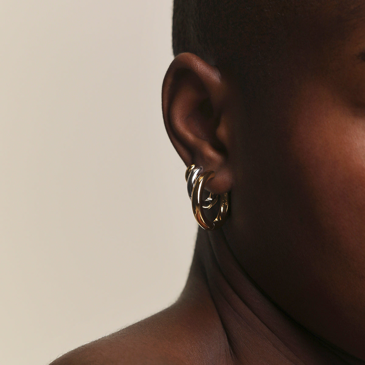 Bold Hoops Stacking Set in Mixed Metal-Astrid & Miyu