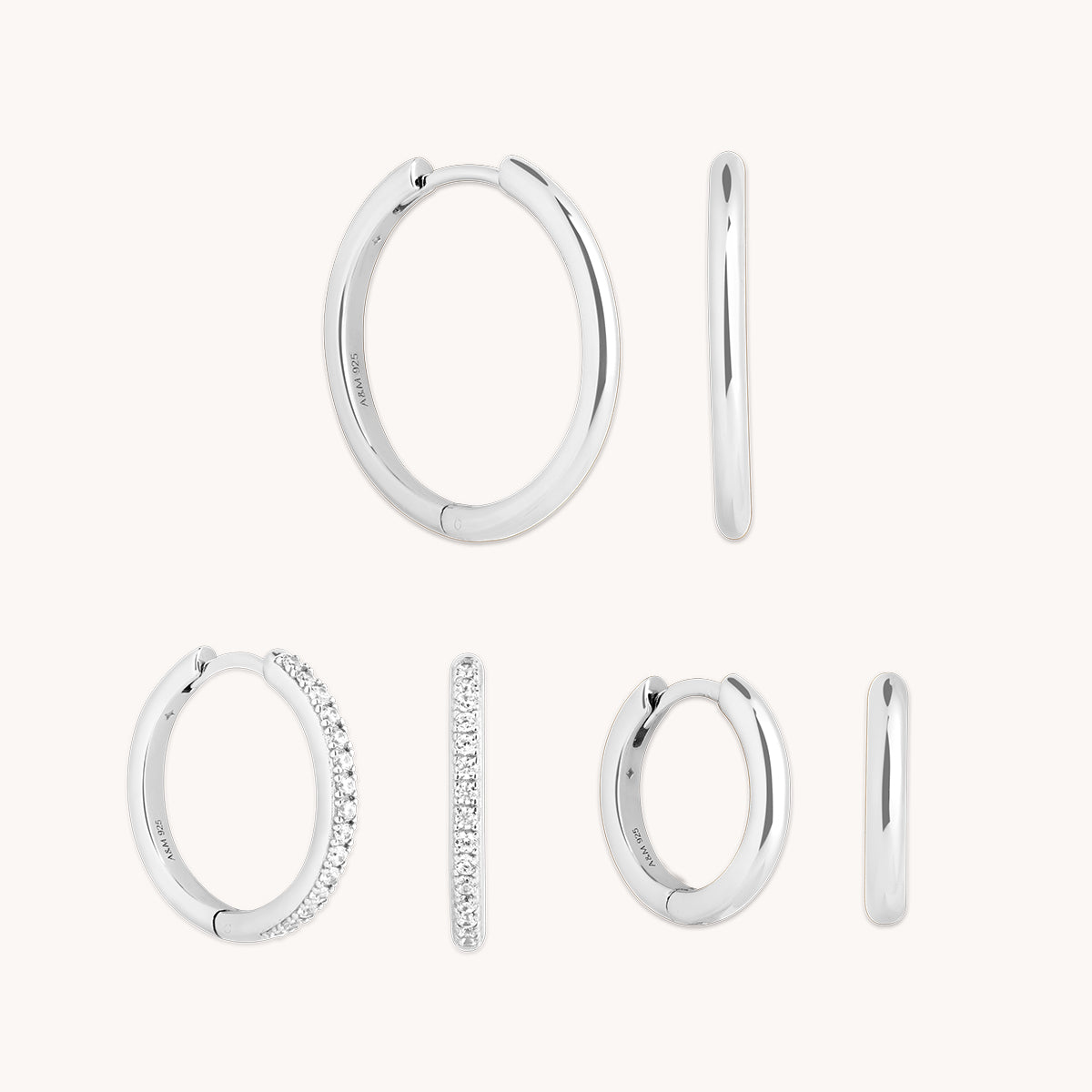 Essential Hoops Stacking Set in Silver-Astrid & Miyu