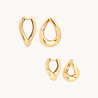 Molten Hoops Stacking Set in Gold-Astrid & Miyu