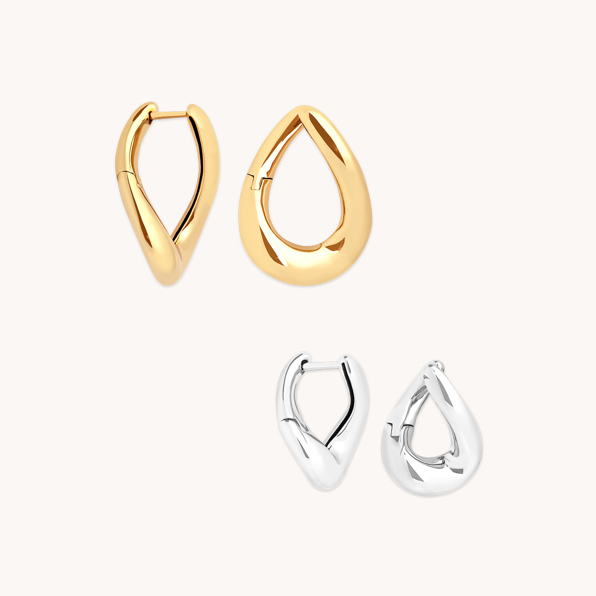 Molten Hoops Stacking Set in Mixed Metal-Astrid & Miyu