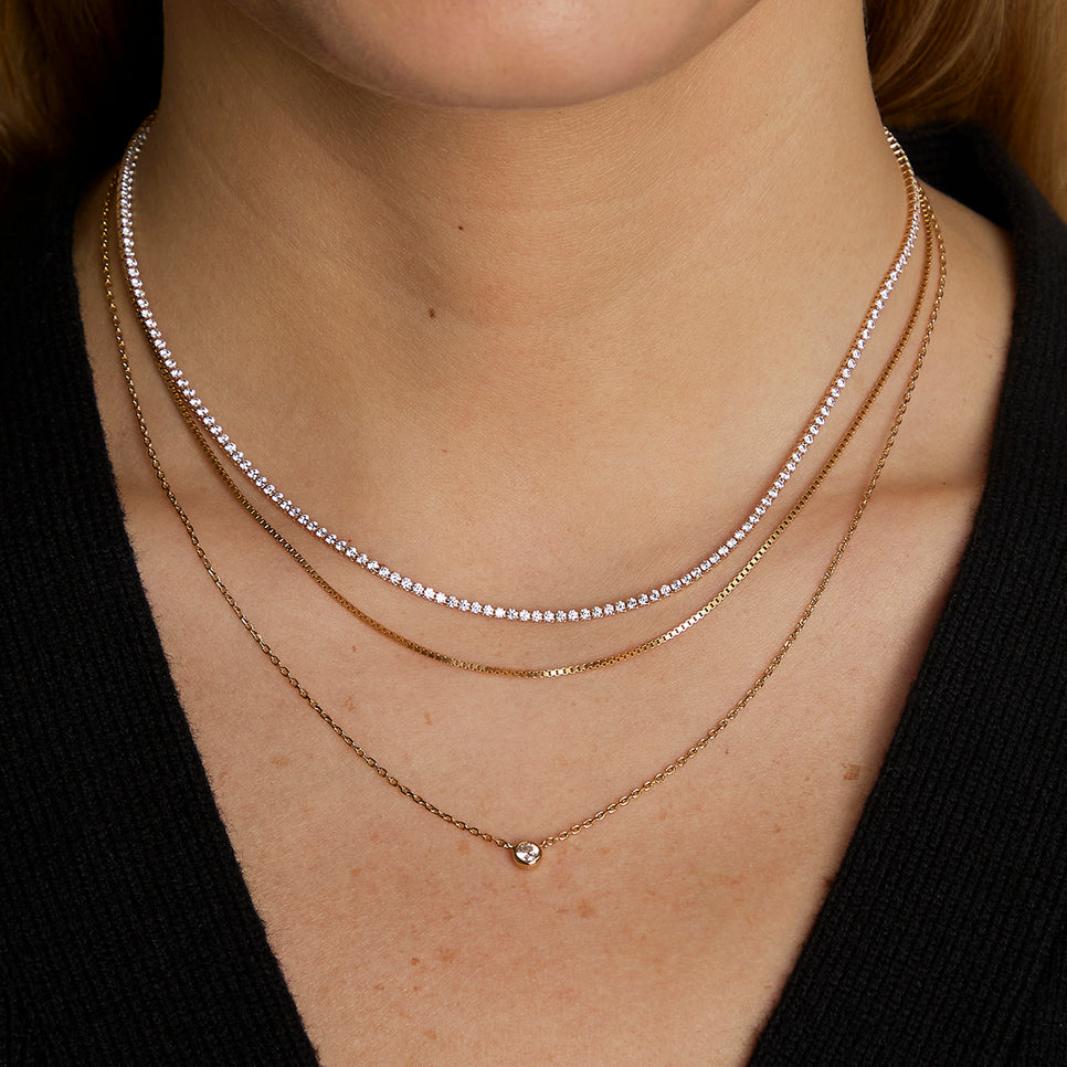 Essential Crystal Necklace Stacking Set in Gold-Astrid & Miyu