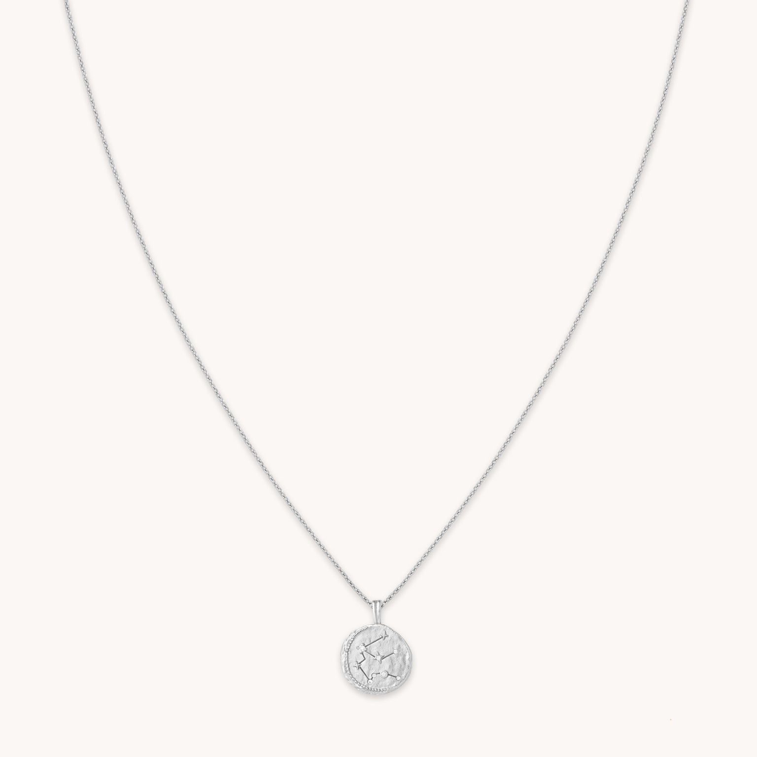 Aquarius Zodiac Pendant Necklace in Silver