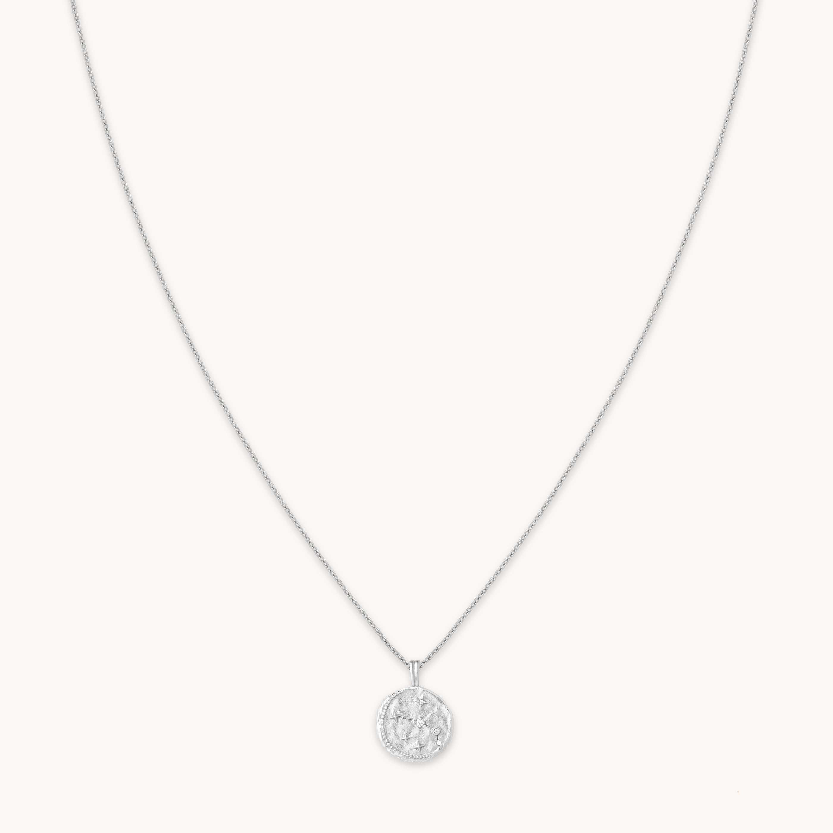 Aries Zodiac Pendant Necklace in Silver