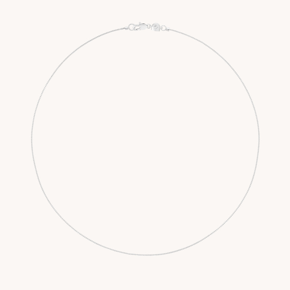 Essential Box Chain Necklace in Silver-Astrid & Miyu