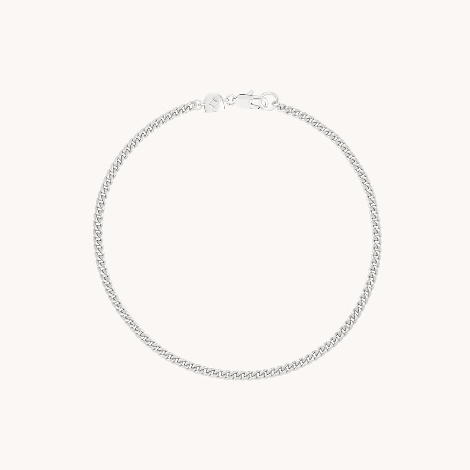 Essential Curb Chain Bracelet in Silver-Astrid & Miyu