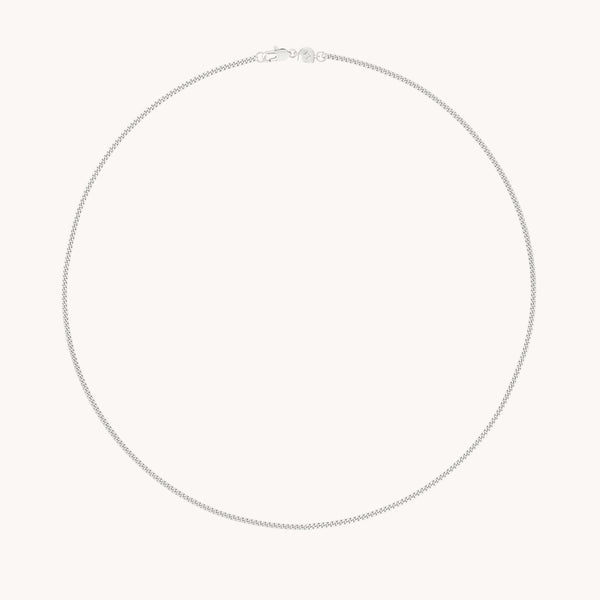 Essential Curb Chain Necklace in Silver-Astrid & Miyu